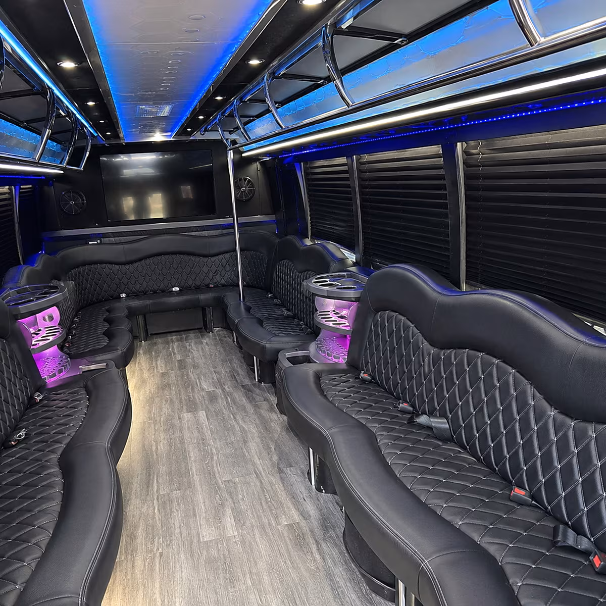 Alexandria alexandria sporting event party bus rental party bus interior