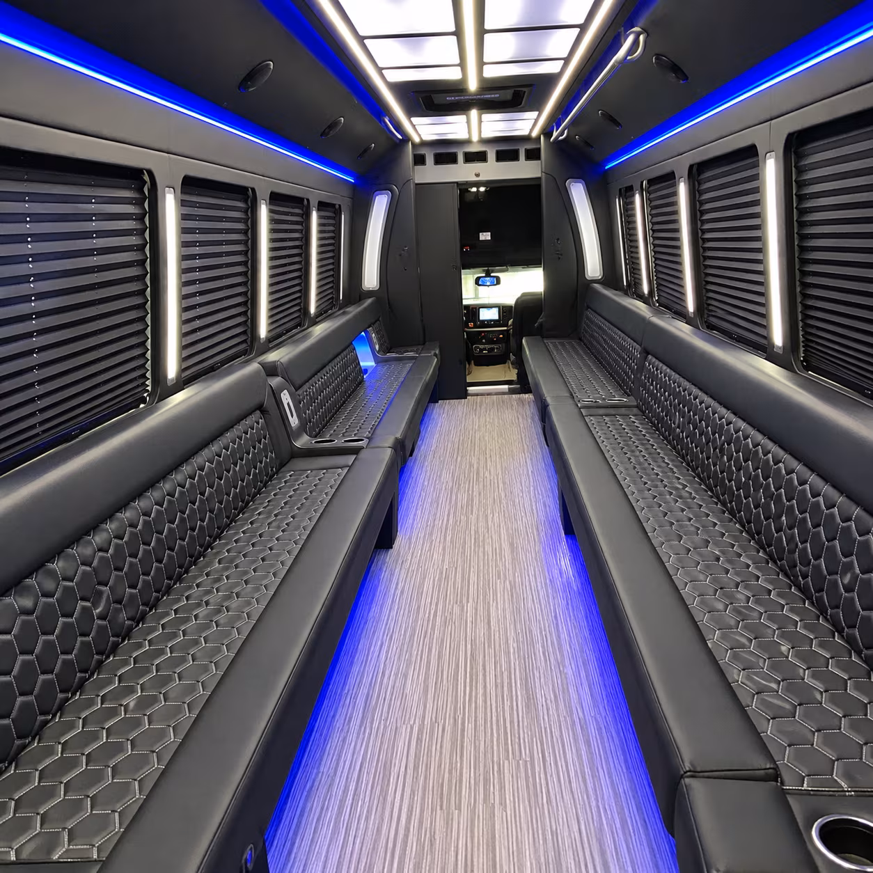 Alexandria Wedding Transportation party bus interior