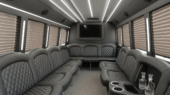 Interior of Charter Bus Company Frederick's 20 Passenger Party Bus in Frederick