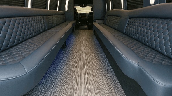 Interior of Charter Bus Company Gaithersburg's 20 Passenger Party Bus in Gaithersburg