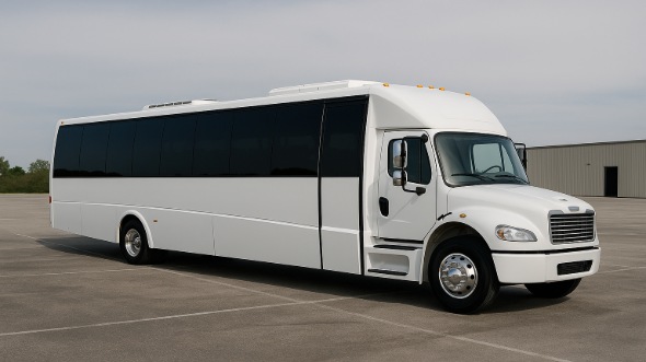 Exterior of Charter Bus Company Waldorf's 20 Passenger Party Bus in Waldorf