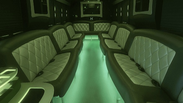 Interior of Charter Bus Company Philadelphia's 25 Passenger Party Bus in Philadelphia