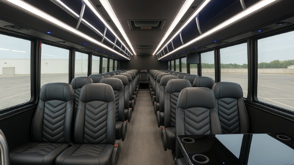 Interior of Charter Bus Company Alexandria's 28 Passenger Minibus in Alexandria
