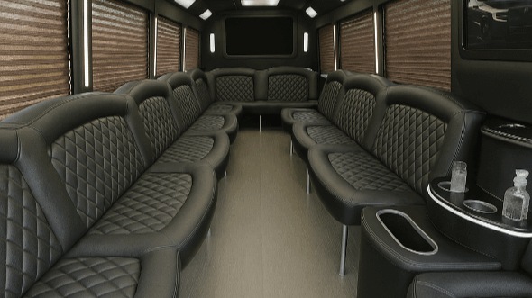 Interior of Charter Bus Company Waldorf's 28 Passenger Party Bus in Waldorf