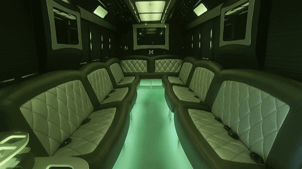 Interior of Charter Bus Company Washington's 30 Passenger Party Bus in Washington