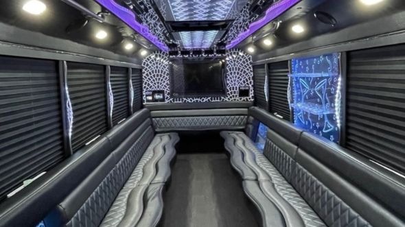 Interior of Charter Bus Company Richmond's 40 Passenger Party Bus in Richmond