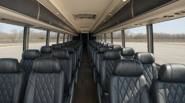 Interior of Charter Bus Company Alexandria's 44 Passenger Charter Bus in Alexandria