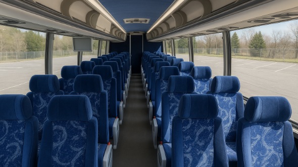 Interior of Charter Bus Company Alexandria's 45 Passenger Charter Bus in Alexandria