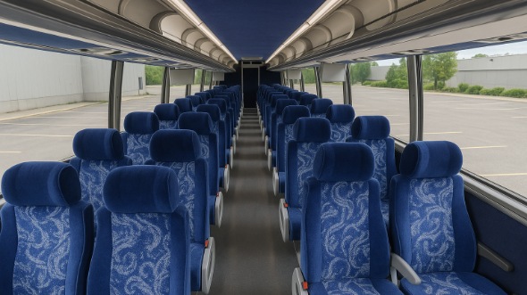 Interior of Charter Bus Company Alexandria's 46 Passenger Charter Bus in Alexandria