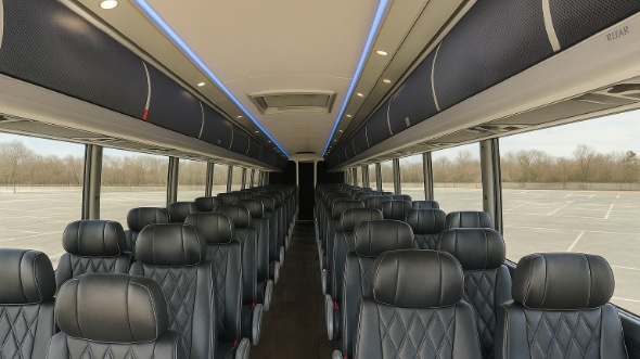 Interior of Charter Bus Company Alexandria's 47 Passenger Charter Bus in Alexandria