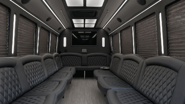 Interior of Charter Bus Company Waldorf's 50 Passenger Party Bus in Waldorf