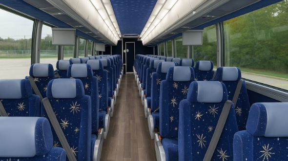 Interior of Charter Bus Company Alexandria's 51 Passenger Charter Bus in Alexandria