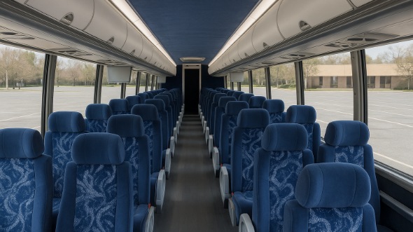 Interior of Charter Bus Company Alexandria's 55 Passenger Charter Bus in Alexandria