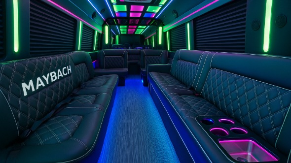 alexandria 20 passenger party bus inside